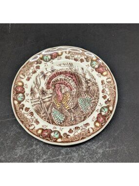 Johnson Bros His Majesty Turkey Plate 6 1/8" Ceramic Brown Multicolor